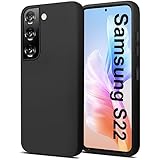 RSTTY Handyhülle für Samsung Galaxy S22 Hülle, Matte Schwarz Kratzfest Stoßfestigkeit Robuste Soft TPU Silikon, Slim und Leicht, Anti-Fleck Stylische Schutzhülle für Samsung Galaxy S22